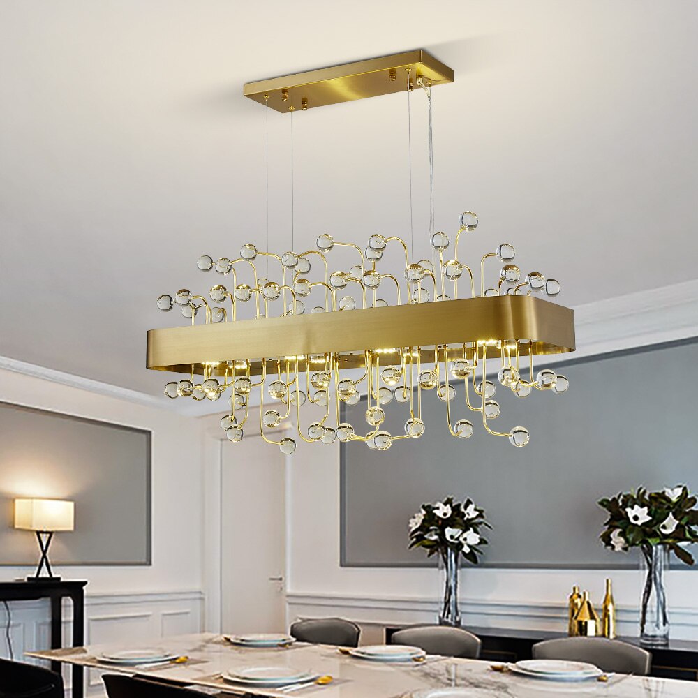 Colour Crystal Led Chandeliers For Living Room Indoor Lighting Round Chandelier Bedroom Rectangle