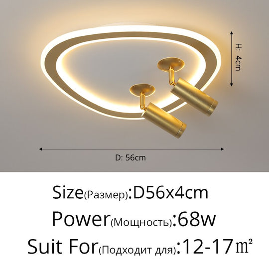 Modern Led Chandelier Lights Simple Lighting For Living Bedroom Study Room Gold Black Indoor Lamps