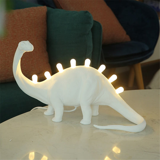Jurassic Dinosaur Resin Table Lamps - Brontosaurus &amp; T - Rex Led Desk Lamp Home Art Decor Bedroom