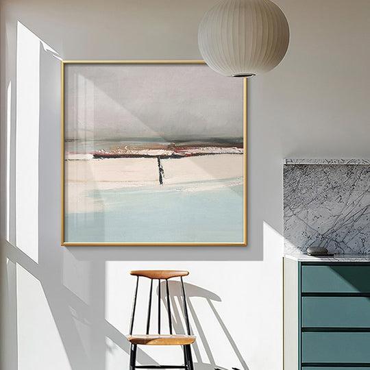 Abstract Seascape Poster Print: Serene Sea Surface And Clouds Wall Painting