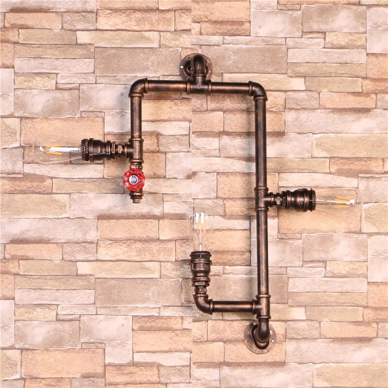 Retro Industrial Creative Entrance Hallway Lighting Iron Pipe Restaurant Wall Lamp Industrail