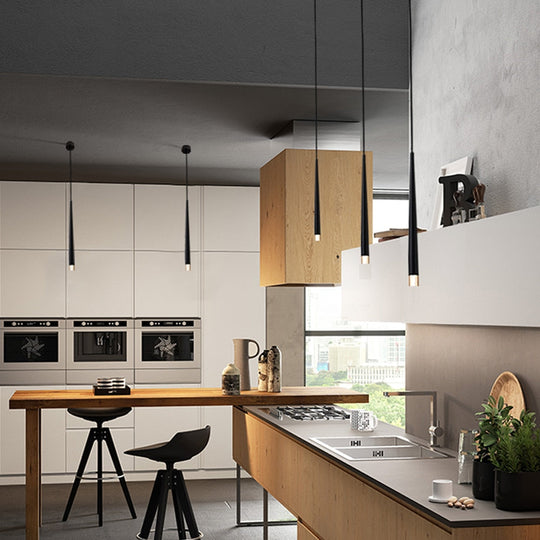 Modern Led Pendant Lights Dimmable 3Cm Conical Aluminum &amp; Acrylic Home Hang Lamp Dining Living Room