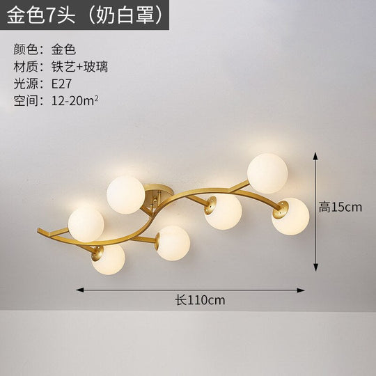 Modern Glass Ball Led Ceiling Lamps For Kitchen Pendant Lamp Bedroom Creative Tree Branch Light