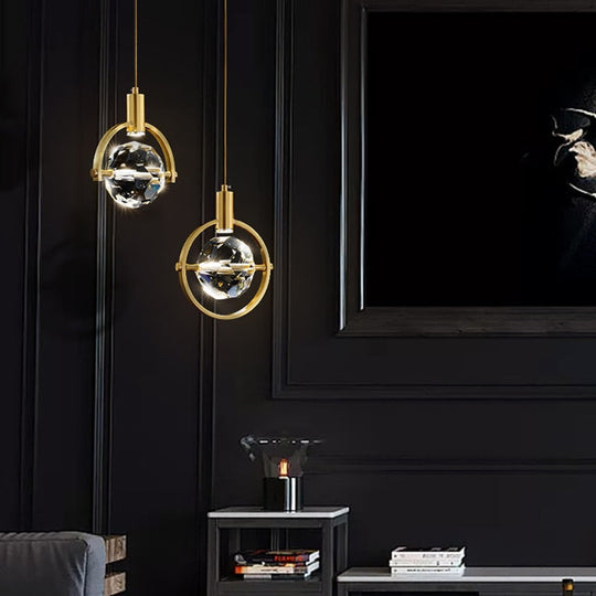 Led Crystal Chandeliers Creative Bedroom Bedside Small Hanging Lamp Home Decor Living Room Cafe