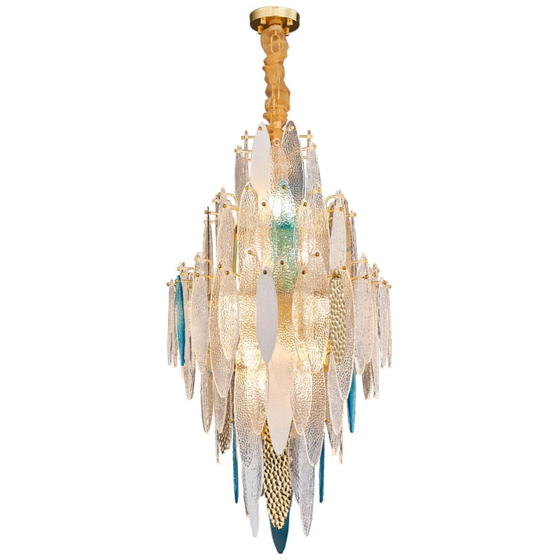 Art Deco Led Postmodern Glass Iron Chandelier Lighting Lustre Suspension Luminaire Lampen For