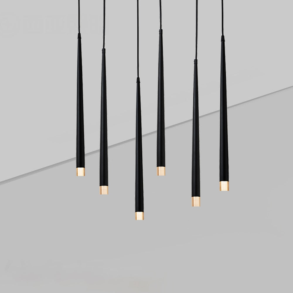 Modern Led Pendant Lights Dimmable 3Cm Conical Aluminum &amp; Acrylic Home Hang Lamp Dining Living Room