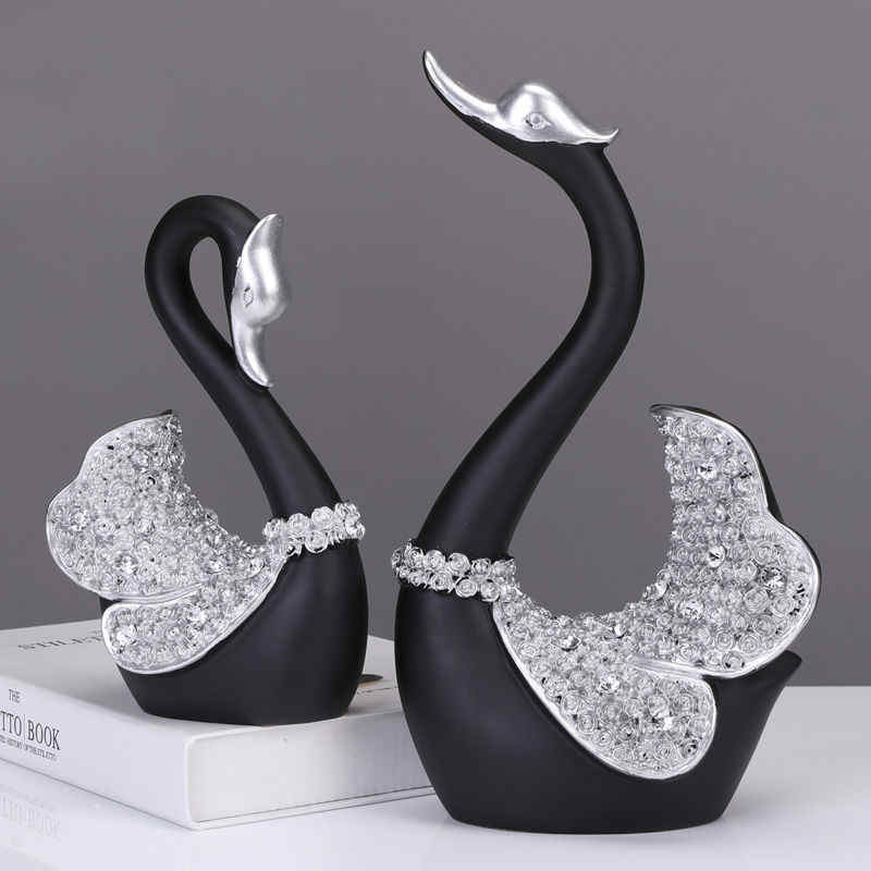 Creative Swan Figurines - Resin Crafts For Bedroom And Living Room Decor Home Essentials