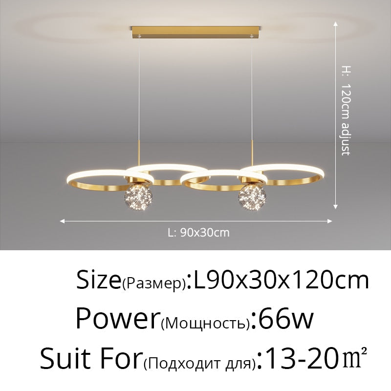 Modern Ceiling Chandeliers Led For Living Room Dining Table Lighting Simplicity Design Circle