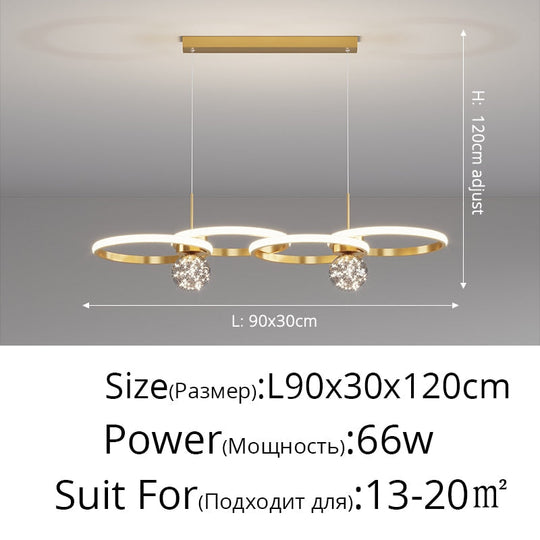 Modern Ceiling Chandeliers Led For Living Room Dining Table Lighting Simplicity Design Circle