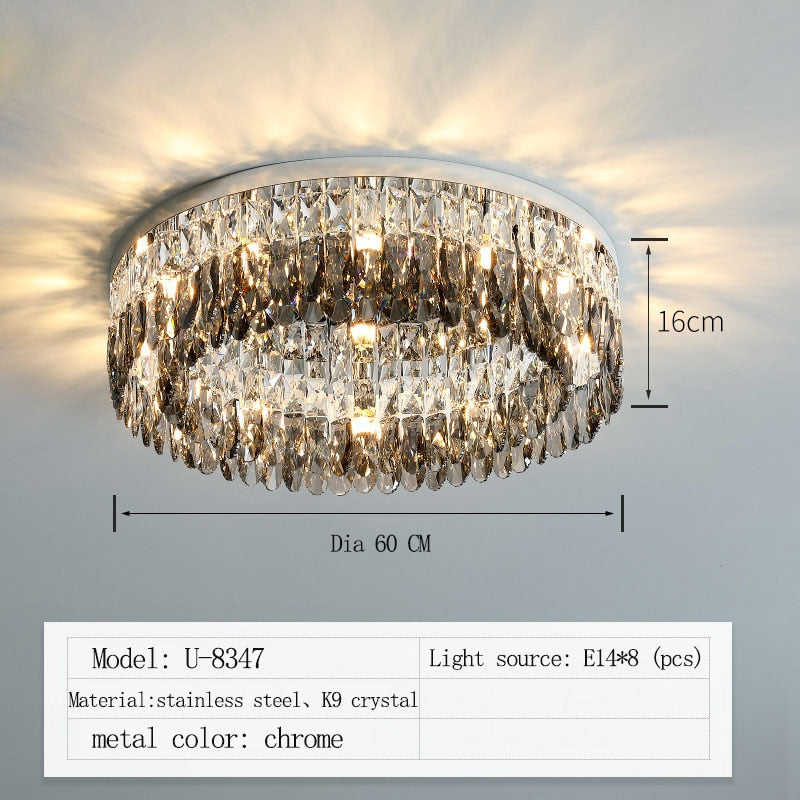 Nordic Living Room Simple Modern Atmospheric Bedroom Lamp Chrome Silver Ceiling Home Creative