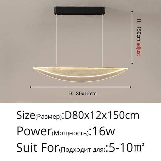 Modern Minimalist Led Pendant Lights Model Room Designer Living Dining Coffee Shop Acrylic Leaf
