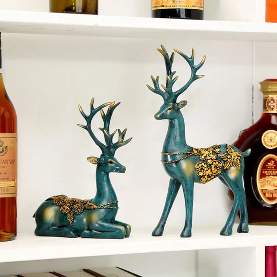 Nordic Home Decoration Deer Head Resin Statue Figurine Home Decor Statues Accessories/Modern