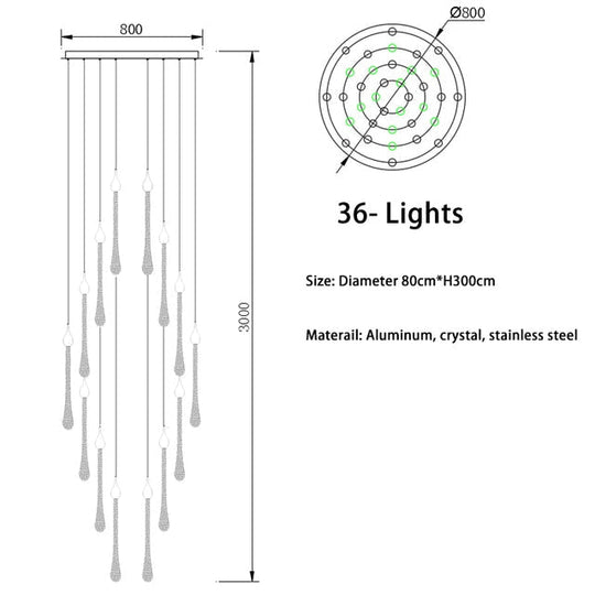 Luxury Pendant Lights Kitchen Island Lighting Rectangle Hanging Lamps Crystal Led Large Staircase