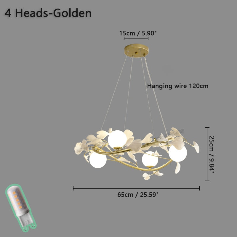 Nordic Pendant Lamp Luxury Living Room Decoration Chandelier Modern Romantic Petal Bedroom Indoor