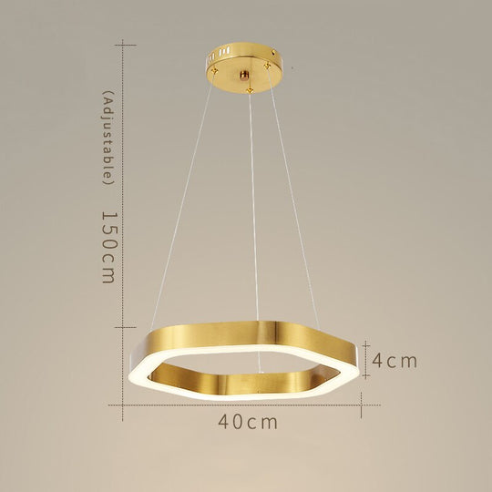 Modern Led Chandelier Gold Living Room Lamp Luxury Creative Stainless Shop Light Fixture