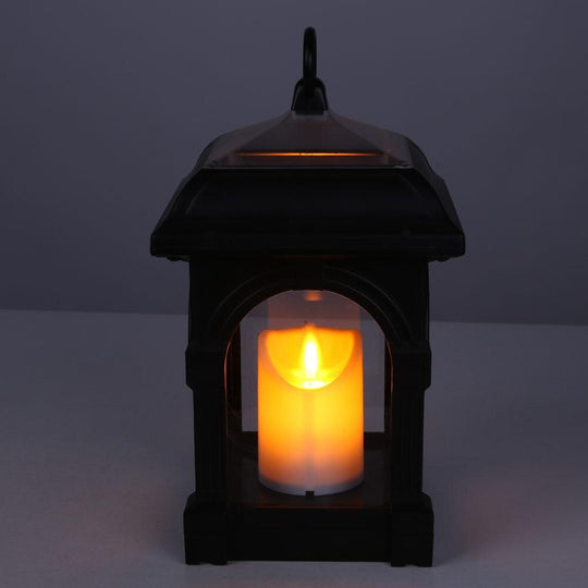 Retro Solar Powered Lamp Hanging Lanterns Warm Light Hollow Lights With Handle Outdoor Garden