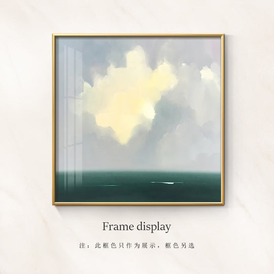 Abstract Seascape Poster Print: Serene Sea Surface And Clouds 50X50Cm (No Frame) / D Wall Painting