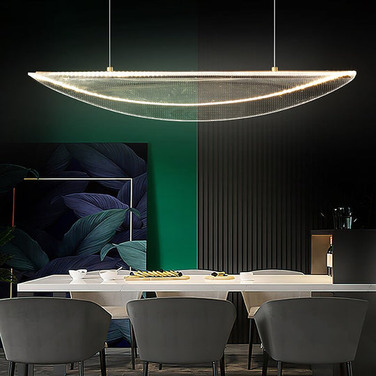 Modern Minimalist Led Pendant Lights Model Room Designer Living Dining Coffee Shop Acrylic Leaf