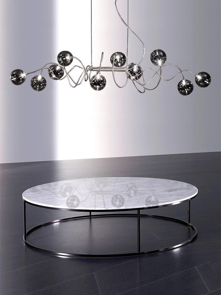 Nordic Living Room Glass Magic Bean Chandelier Modern Minimalist Molecule Bedroom Creative