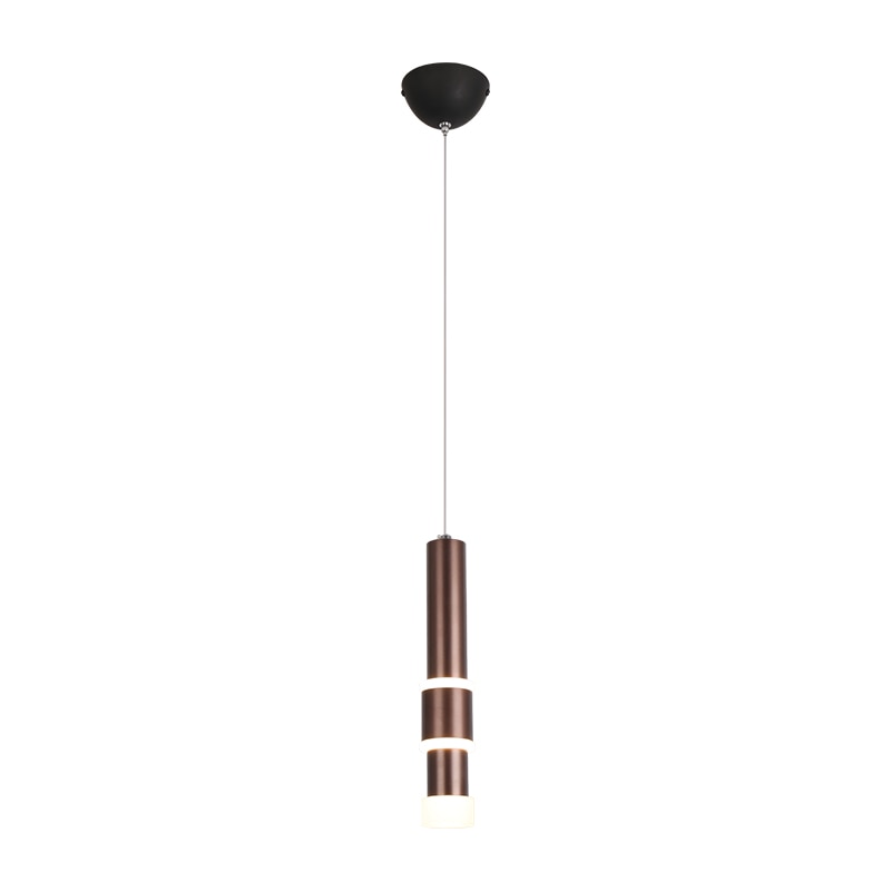 New Simple Coffee Led Pendant Light Restaurant Homestay Bar Counter Front Desk Long Metal Tube