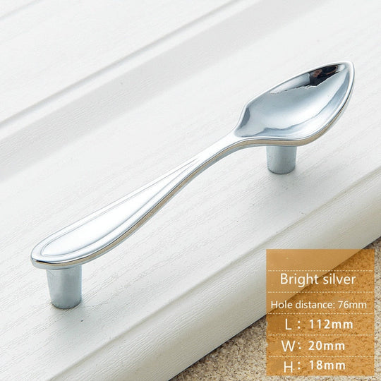 Creative Cutlery Furniture Cabinet Handle Knife And Fork Spoon Black Cupboard Kitchen Knobs Drawer