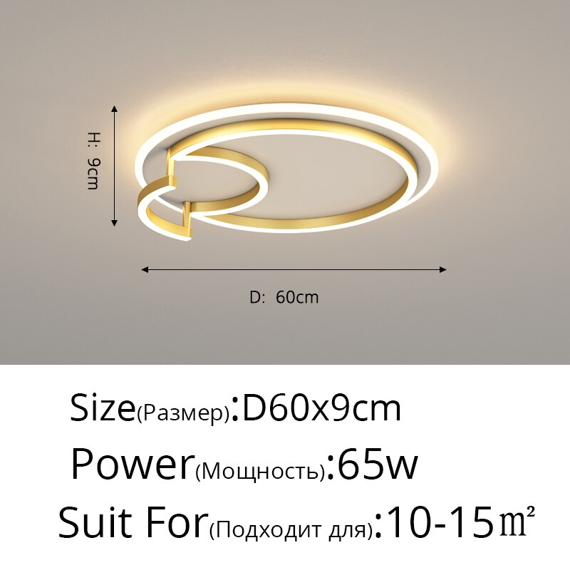 Modern Household Led Chandelier Lighting Simple Bedroom Ceiling Lamp Living Room Aluminum Creative