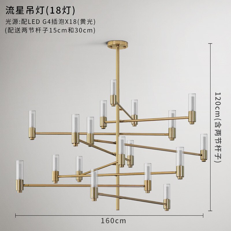Meteor Chandeliers Lights Post Modern Luxury Living Room Bedroom Hanging Lamp Nordic Villa Adjust