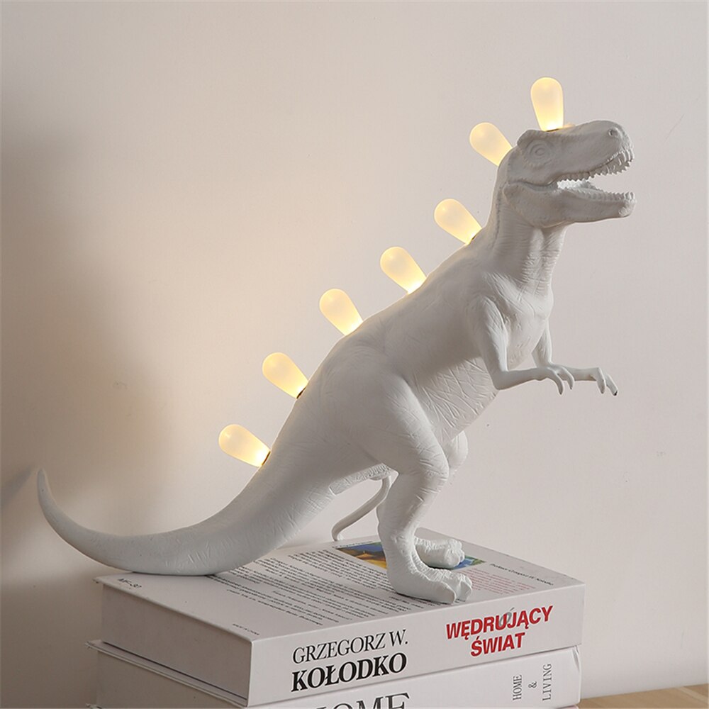 Jurassic Dinosaur Resin Table Lamps - Brontosaurus &amp; T - Rex Led Desk Lamp Home Art Decor Bedroom