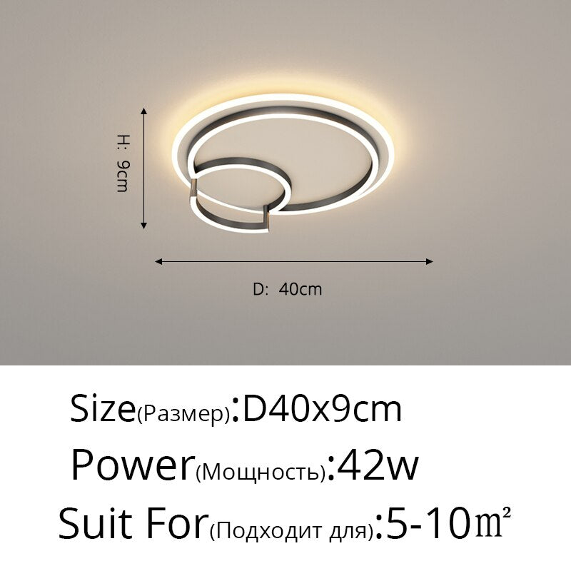 Modern Household Led Chandelier Lighting Simple Bedroom Ceiling Lamp Living Room Aluminum Creative