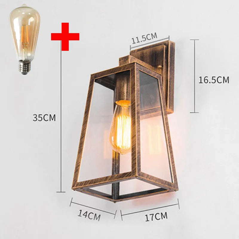Vintage Industrial Iron Wall Lamp - Waterproof &amp; Rustproof Modern Style Outdoor Light