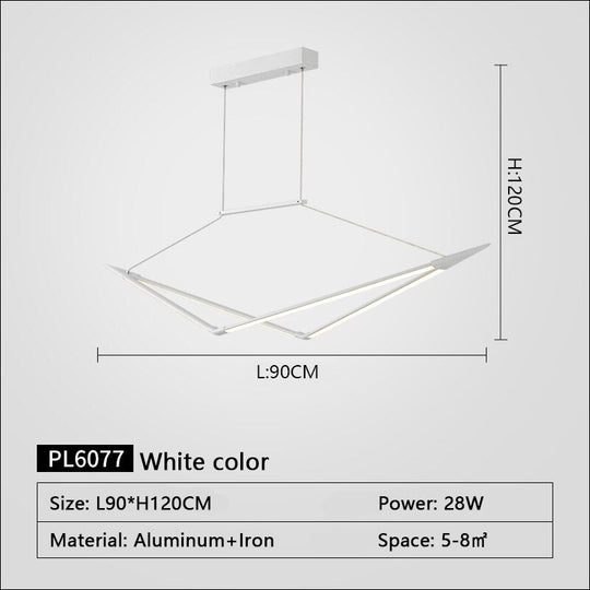 Rc + Dimmable New Modern Chandelier For Living Room Dining Kitchen Black/White/Gold Finish Home Led