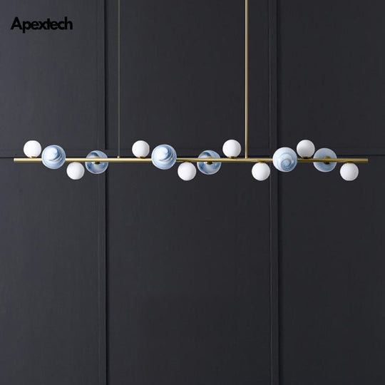 Horizontal Ceiling Hanging Chandelier Lights Kitchen Island Linear Bar Pendant Lamp Dining Room