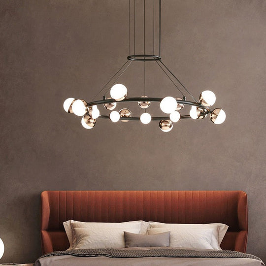 Simple And Creative Living Room Molecular Golden Chandelier Bedroom Nordic Personality Modern