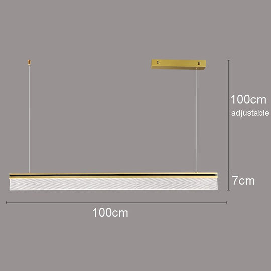 Nordic Modern Minimalist Rectangular Acrylic Dining Room Chandelier Living Iron Cord Pendant