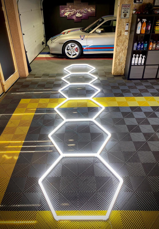 1.9X2.4M One - Step Connection Hexagon Led Light For Car Workshop Detailing Lights Ceiling
