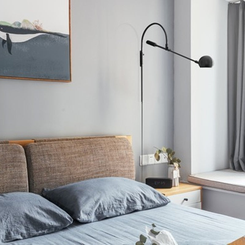 Post - Modern Style Creative Rotating Wall Lamp Art Design Parlor Bedside Study Led