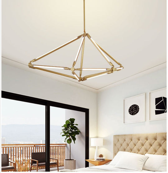 Nordic Simplicity: Geometric Line Led Chandeliers For Minimalist Spaces Pendant Light