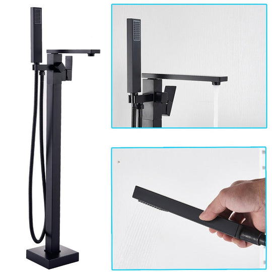 Luxury Matte Black Bathtub Faucet Freestanding Bathroom Tub 6 Types Spout Floor Mounted Bath Shower
