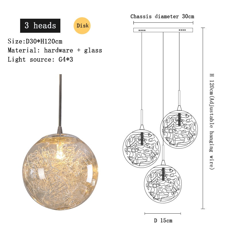 Staircase Led Chandelier Duplex Apartment Living Room Dining Glass Spherical Villa Hollow Stairwell