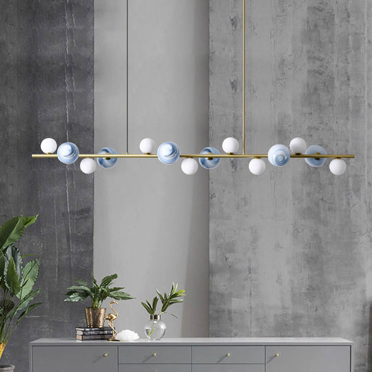 Nordic Simple Gold Color Led Pendant Lights Iron Glass Ball Hanging Lamp Dining Room Office Bar