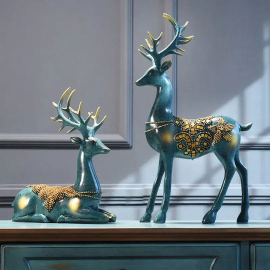 Nordic Home Decoration Deer Head Resin Statue Figurine Home Decor Statues Accessories/Modern