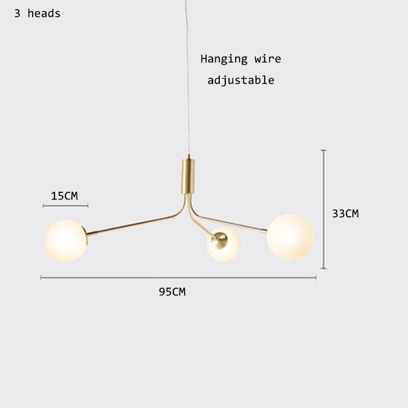 Nordic Led Glass Creative Magic Bean Molecule Chandelier: Modern Lighting For Living Room