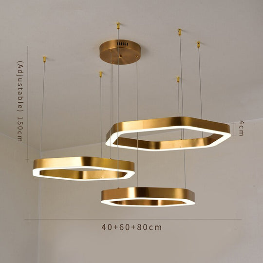 Modern Led Chandelier Gold Living Room Lamp Luxury Creative Stainless Shop Light Fixture