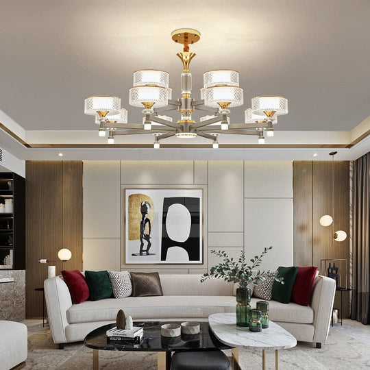 Modern Remote Dimmable Led Chandelier Lighting Living Room Decor Chandeliers Lamp Bedroom Hanging