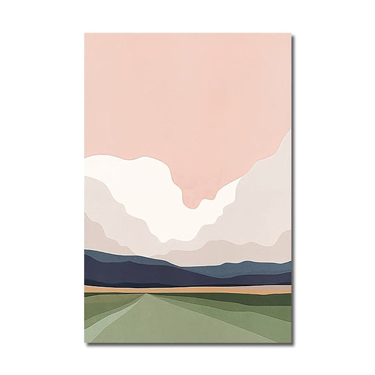 Abstract Ocean Landscape Canvas Painting: Nordic Decoration Wall Art 10X15Cm No Frame / C