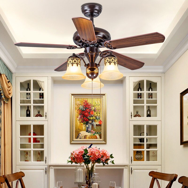 American Ceiling Fan Lamp - European Retro Style Ideal For Dining Room Living And Bedroom Fans