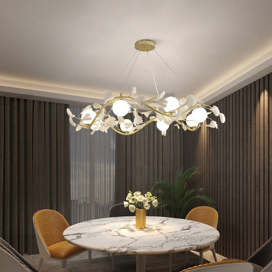 Nordic Pendant Lamp Luxury Living Room Decoration Chandelier Modern Romantic Petal Bedroom Indoor