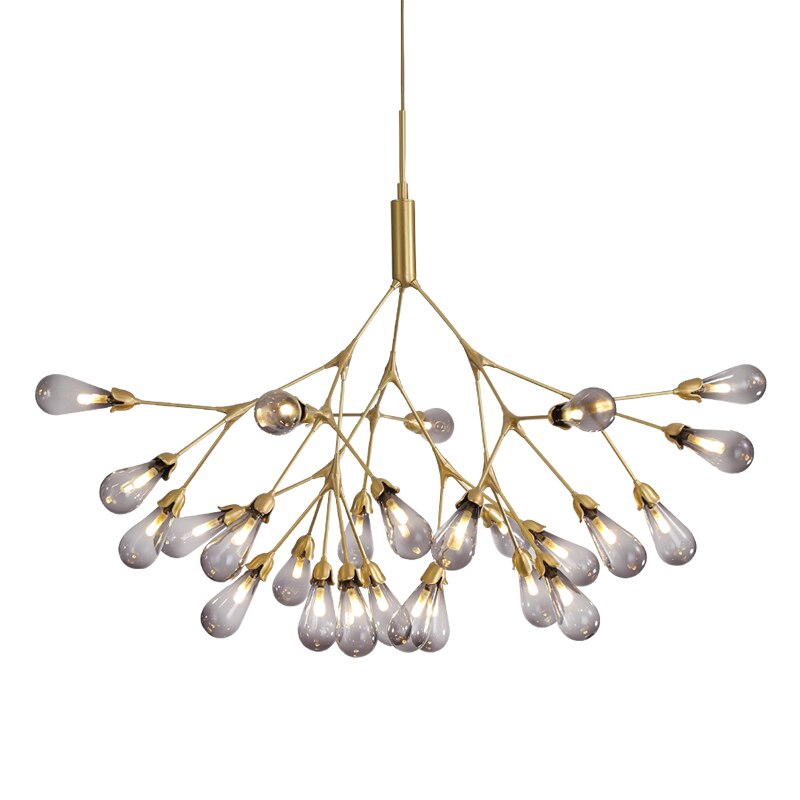 Nordic Copper Luxury Led Chandelier Lighting Firefly Dining Living Room Creative Hanging Lamp