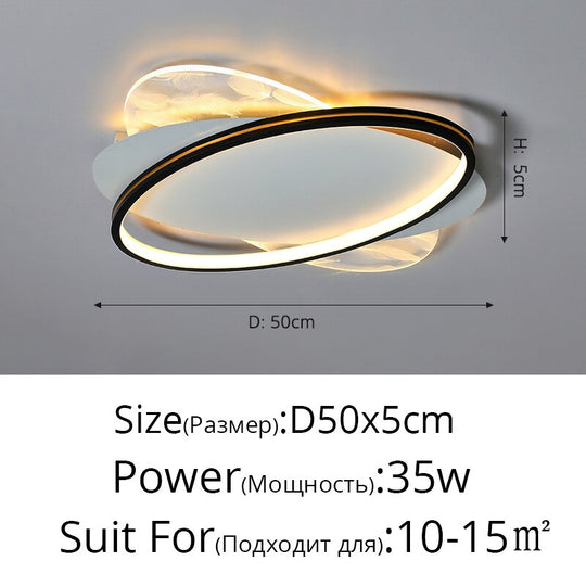 Postmodern Minimalist Creative Bedroom Led Chandeliers Ultra-Thin Nordic Luxury Living Room Circular