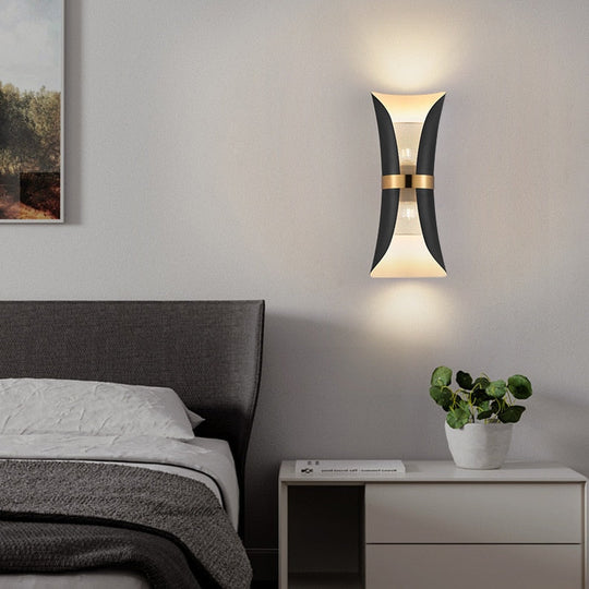 Lara’s Black &amp; Gold Led Wall Sconce For Bedroom Aisle Living Room Light